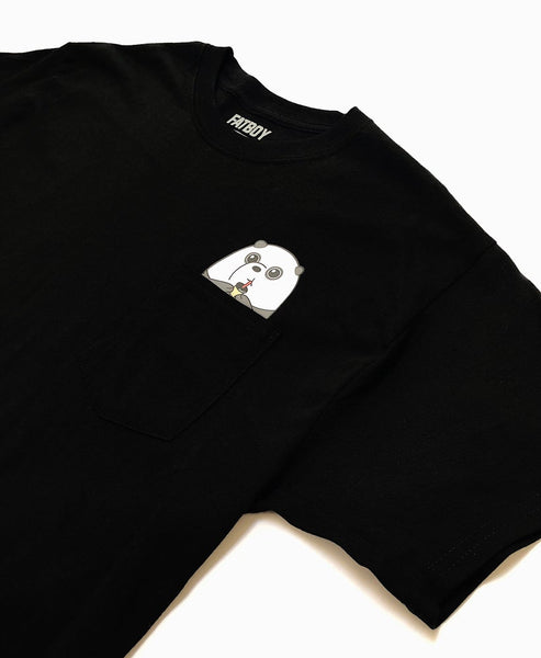 Panda Pocket Tee (Black)