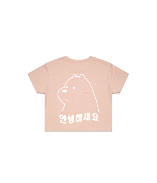 Ice Bear Cropped Tee (Pale Pink)